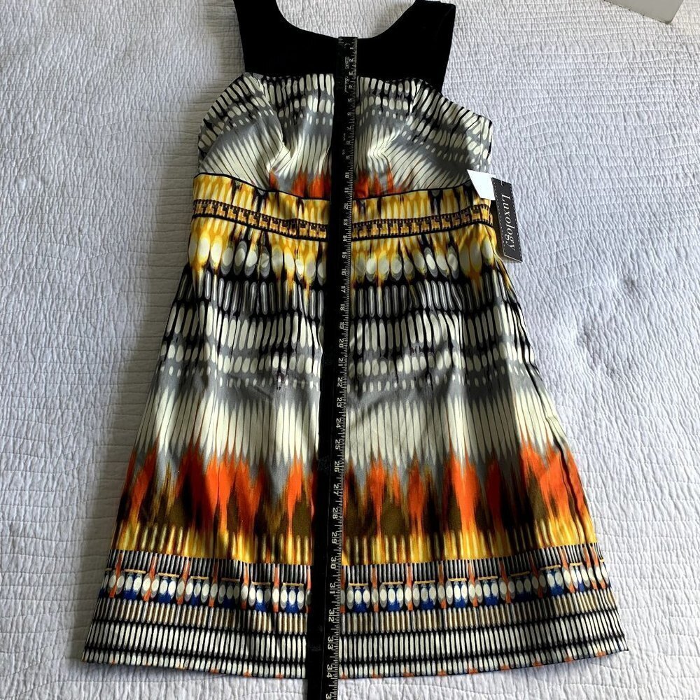 Luxology Tribal Print Sleeveless Cotton Dress Size 10 NEW - Picture 7 of 11